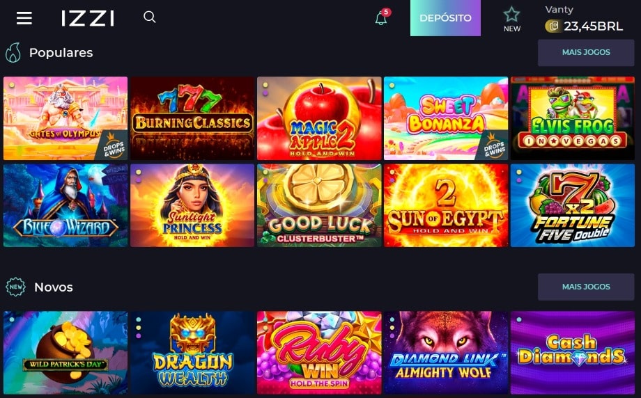 izzi-casino screenshot