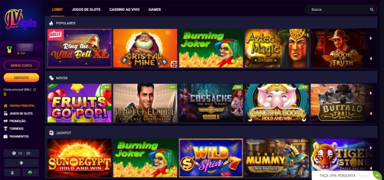 jvspin-casino screenshot